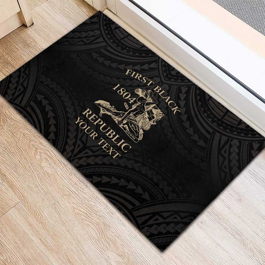 Personalized Haiti First Black Republic Rubber Doormat Negre Marron With Map And Flag LT9 - Polynesian Pride