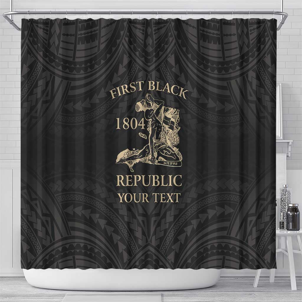Personalized Haiti First Black Republic Shower Curtain Negre Marron With Map And Flag