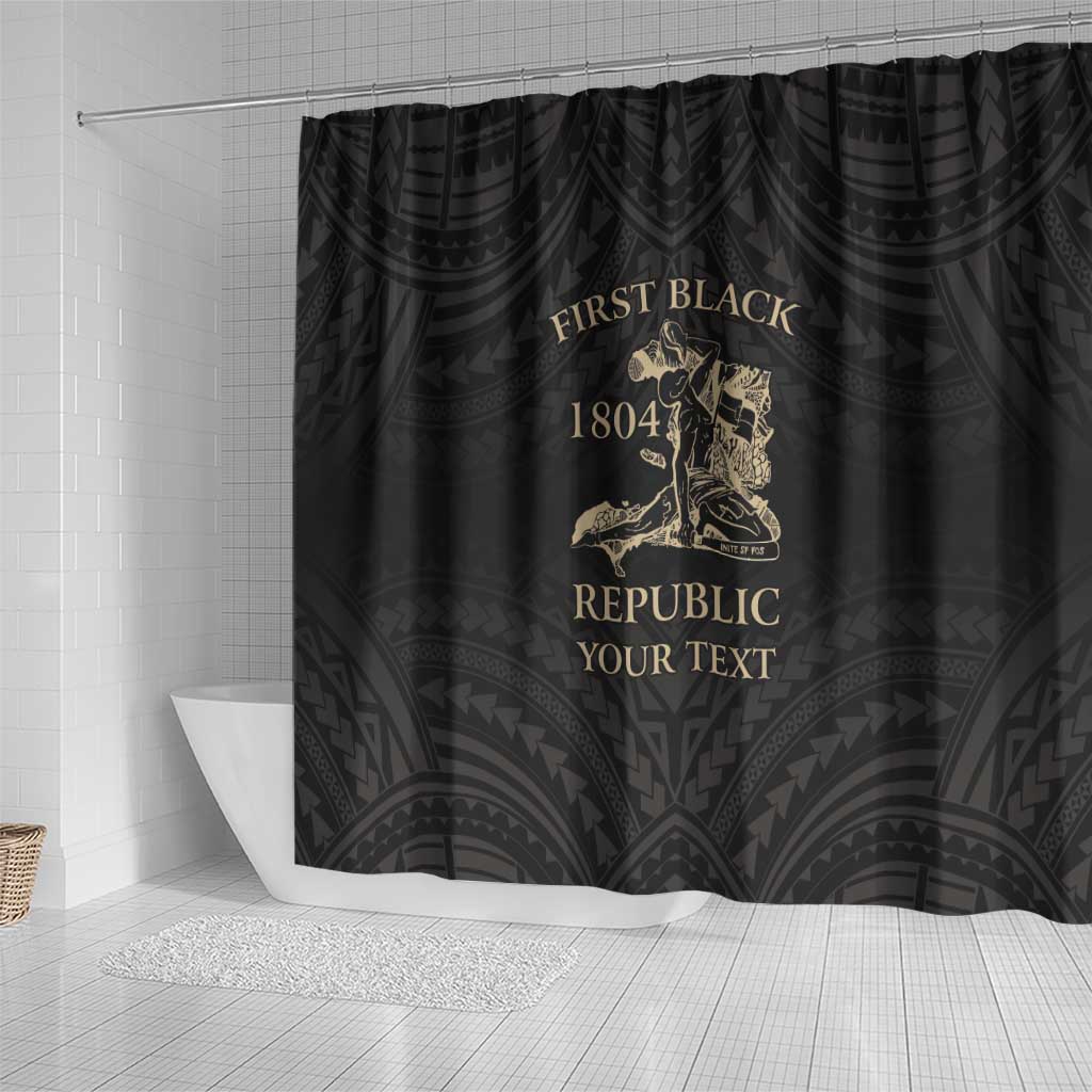 Personalized Haiti First Black Republic Shower Curtain Negre Marron With Map And Flag