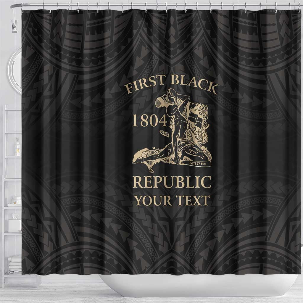 Personalized Haiti First Black Republic Shower Curtain Negre Marron With Map And Flag