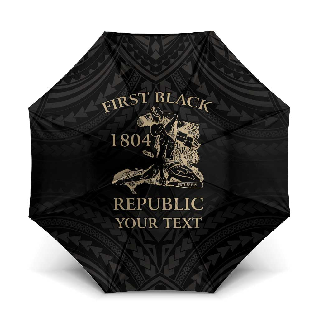 Personalized Haiti First Black Republic Umbrella Negre Marron With Map And Flag - Polynesian Pride