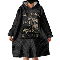 Personalized Haiti First Black Republic Wearable Blanket Hoodie Negre Marron With Map And Flag LT9 - Polynesian Pride
