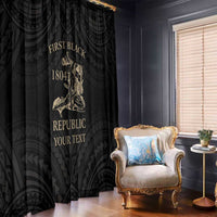 Personalized Haiti First Black Republic Window Curtain Negre Marron With Map And Flag LT9 - Polynesian Pride