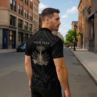 Personalized Haiti First Black Republic Zipper Polo Shirt Negre Marron With Map And Flag LT9 - Polynesian Pride