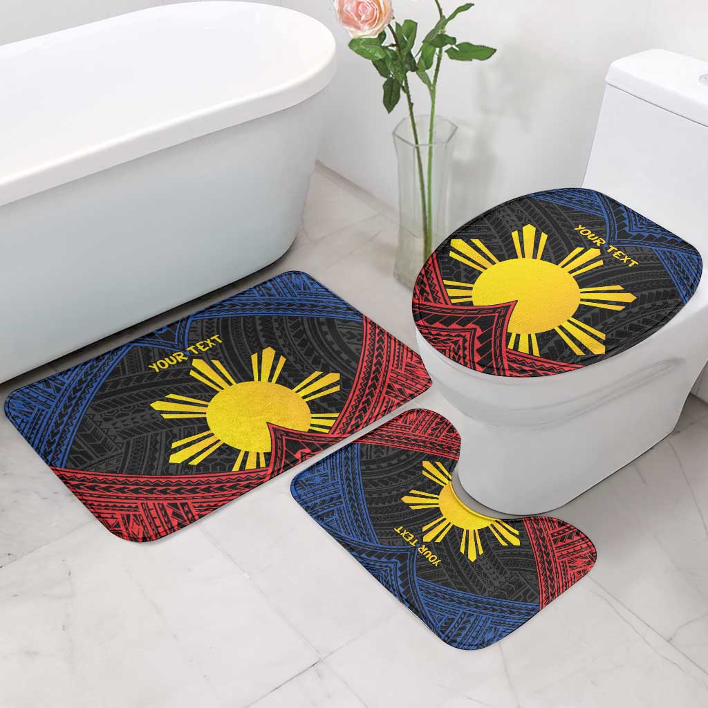 Personalized Philippines Bathroom Set Polynesian Tribal Tattoo with Filipino Flag Motif - Polynesian Pride