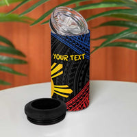 Personalized Philippines 4 in 1 Can Cooler Tumbler Polynesian Tribal Tattoo with Filipino Flag Motif