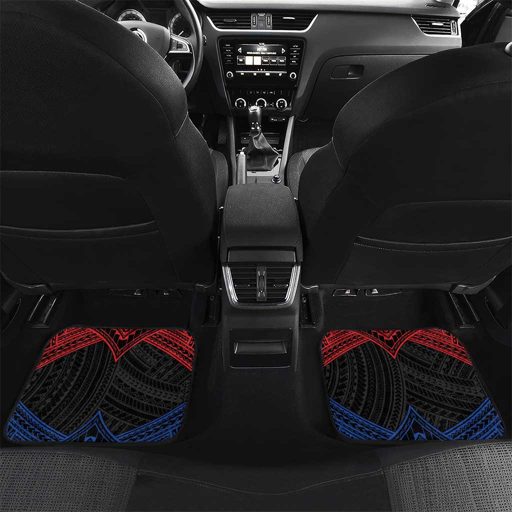 Personalized Philippines Car Mats Polynesian Tribal Tattoo with Filipino Flag Motif