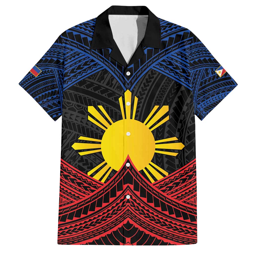 Personalized Philippines Family Matching Tank Maxi Dress and Hawaiian Shirt Polynesian Tribal Tattoo with Filipino Flag Motif