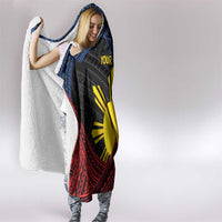 Personalized Philippines Hooded Blanket Polynesian Tribal Tattoo with Filipino Flag Motif