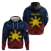 Personalized Philippines Hoodie Polynesian Tribal Tattoo with Filipino Flag Motif