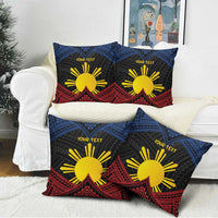 Personalized Philippines Pillow Cover Polynesian Tribal Tattoo with Filipino Flag Motif - Polynesian Pride