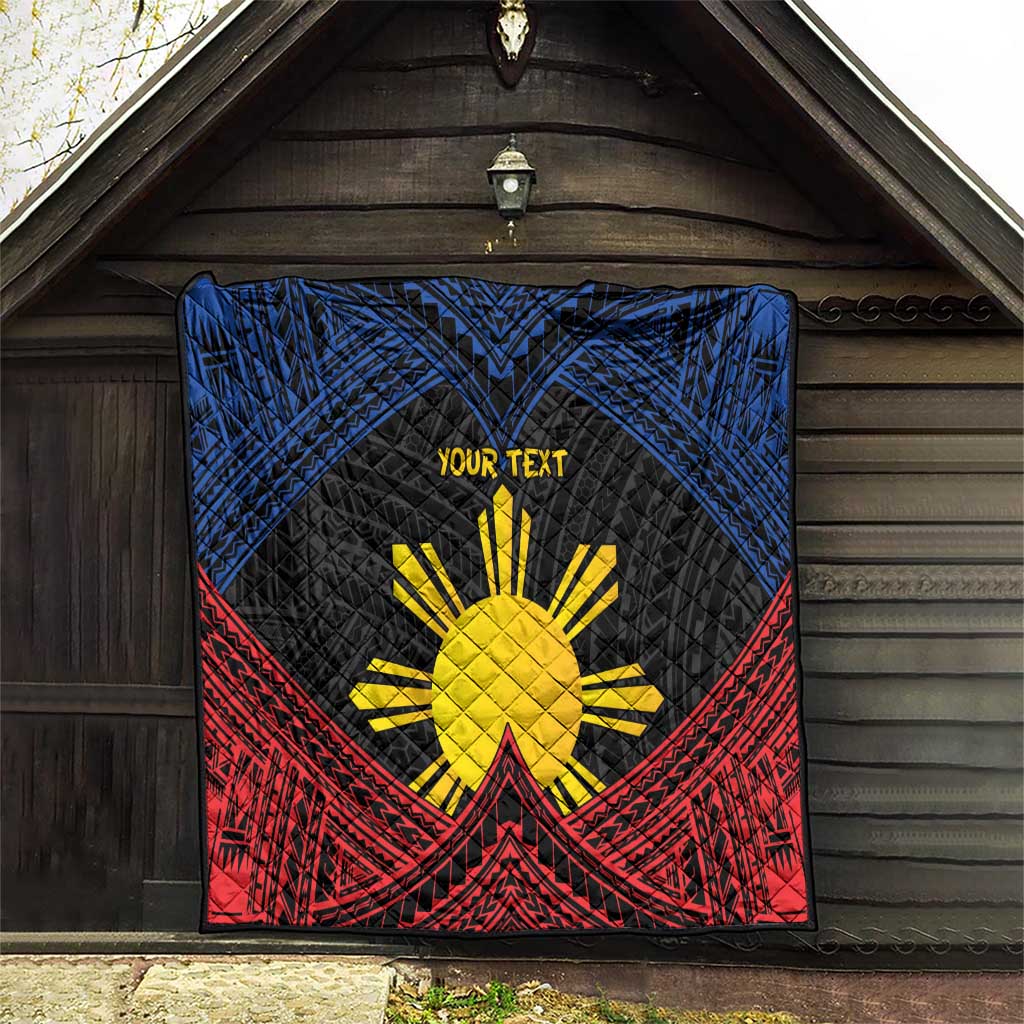 Personalized Philippines Quilt Polynesian Tribal Tattoo with Filipino Flag Motif
