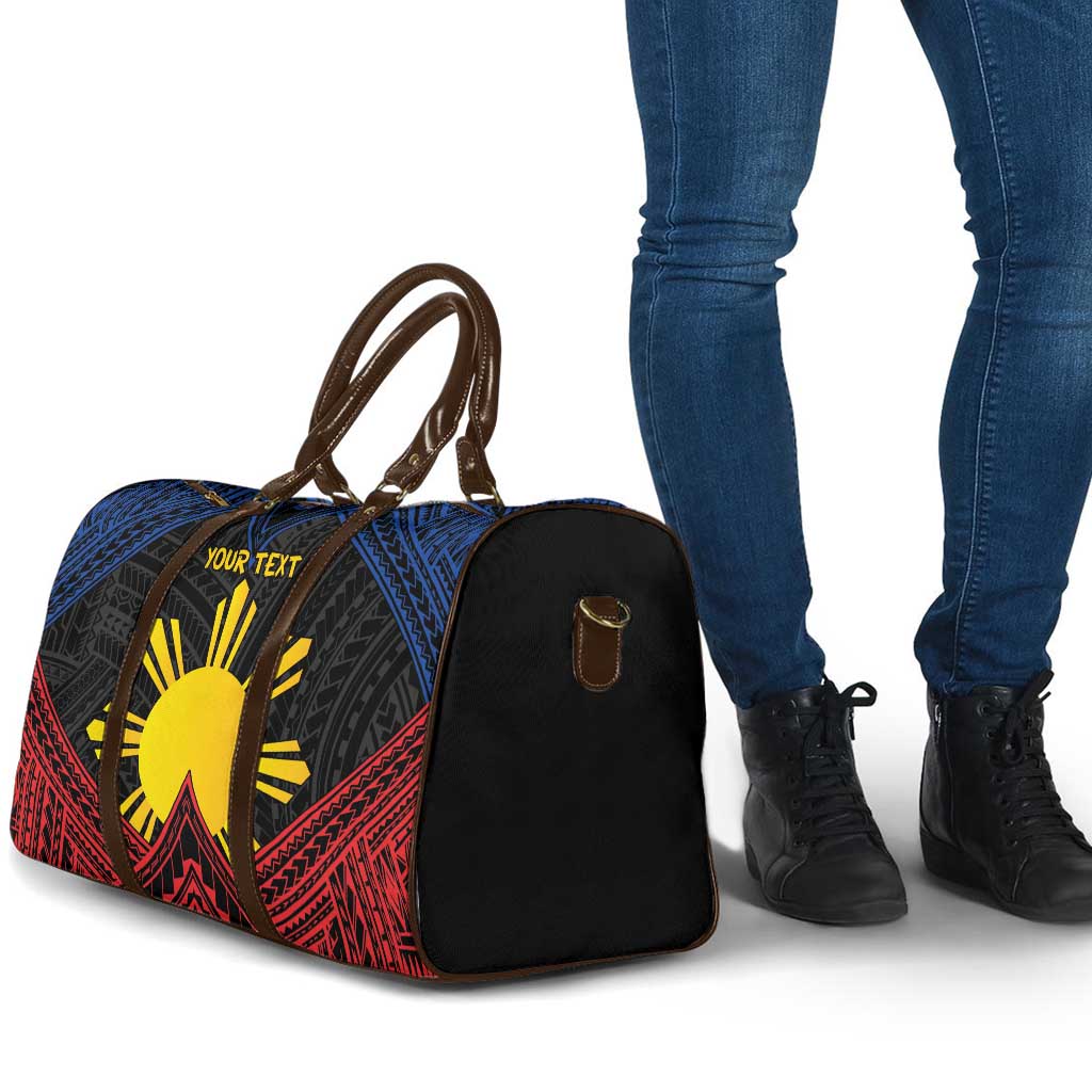 Personalized Philippines Travel Bag Polynesian Tribal Tattoo with Filipino Flag Motif - Polynesian Pride
