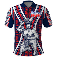 Aotearoa Fathers Day Gift For Dad Polo Shirt Aroha Ahau Ki A Koe Papa Maori Style Pattern LT9 Red - Polynesian Pride