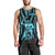 Aotearoa Father's Day Gift For Dad Men Tank Top Aroha Ahau Ki A Koe Papa - Aqua Maori Style Pattern LT9 - Polynesian Pride