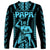 Personalised Aotearoa Father's Day Gift For Dad Long Sleeve Shirt Aroha Ahau Ki A Koe Papa - Aqua Maori Style Pattern LT9 - Polynesian Pride