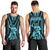 Personalised Aotearoa Father's Day Gift For Dad Men Tank Top Aroha Ahau Ki A Koe Papa - Aqua Maori Style Pattern LT9 - Polynesian Pride