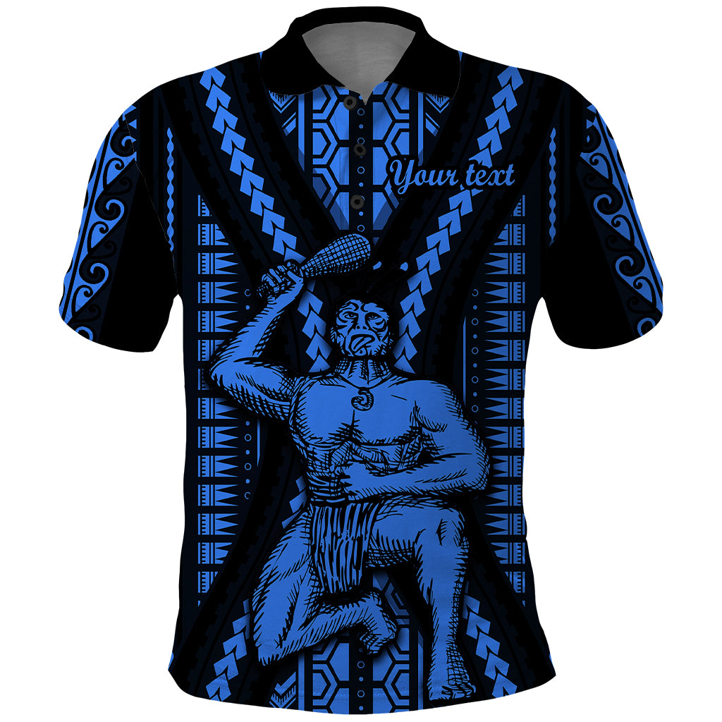 Custom Aotearoa Fathers Day Gift For Dad Polo Shirt Aroha Ahau Ki A Koe Papa Blue Maori Style Pattern LT9 Blue - Polynesian Pride