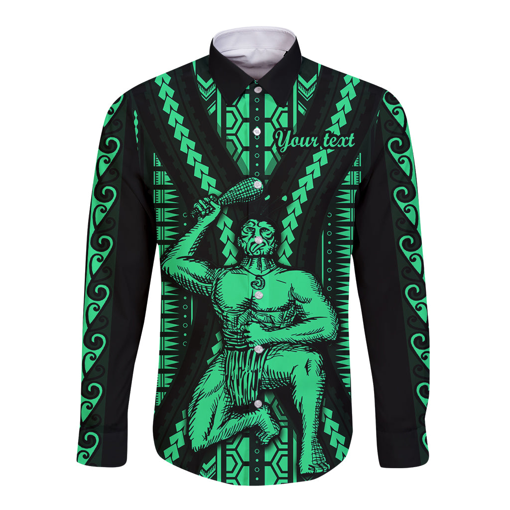 Custom Maori Fathers Day New Zealand Long Sleeve Button Shirt Aroha Ahau Ki A Koe Papa - Green LT9 Unisex Green - Polynesian Pride