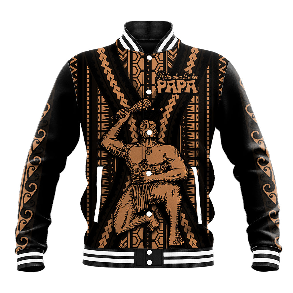 Maori Fathers Day New Zealand Baseball Jacket Aroha Ahau Ki A Koe Papa - Nude LT9 Unisex Nude - Polynesian Pride