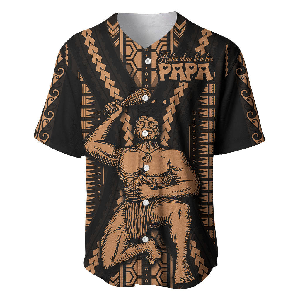 Maori Fathers Day New Zealand Baseball Jersey Aroha Ahau Ki A Koe Papa - Nude LT9 Nude - Polynesian Pride