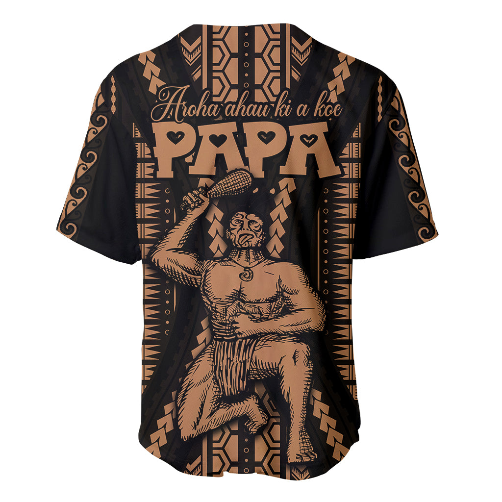 Maori Fathers Day New Zealand Baseball Jersey Aroha Ahau Ki A Koe Papa - Nude LT9 - Polynesian Pride