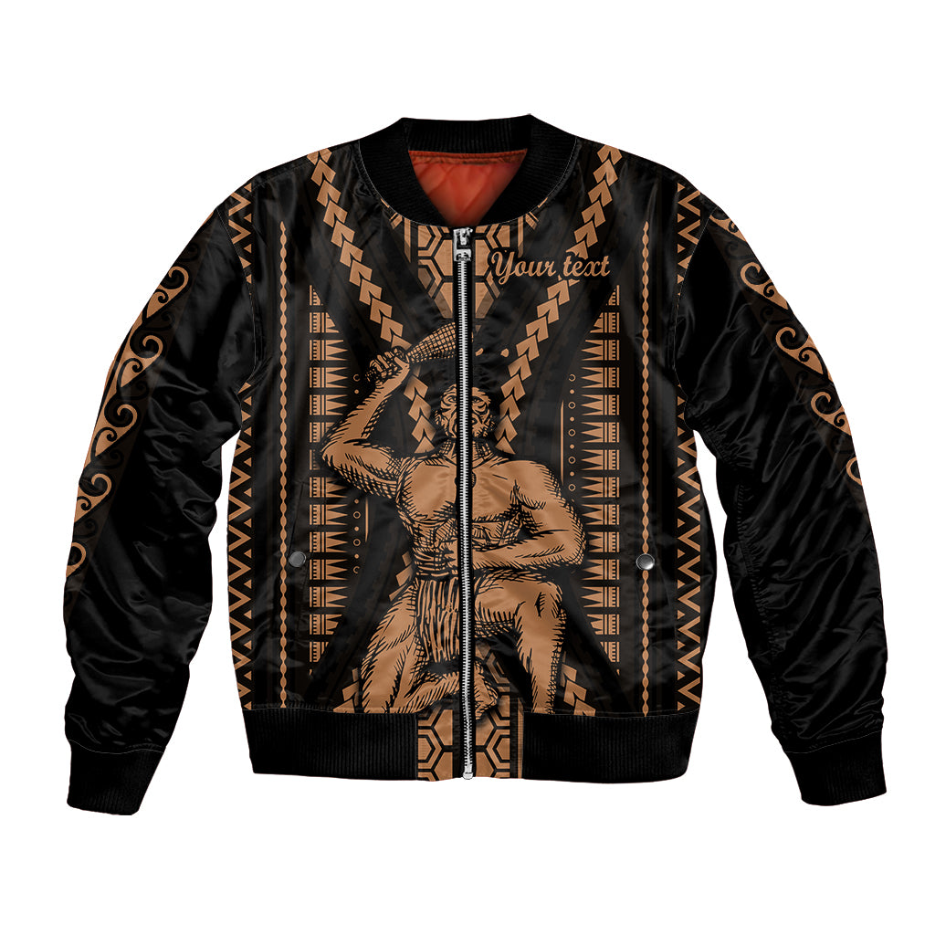 Custom Maori Fathers Day New Zealand Bomber Jacket Aroha Ahau Ki A Koe Papa - Nude LT9 Unisex Nude - Polynesian Pride