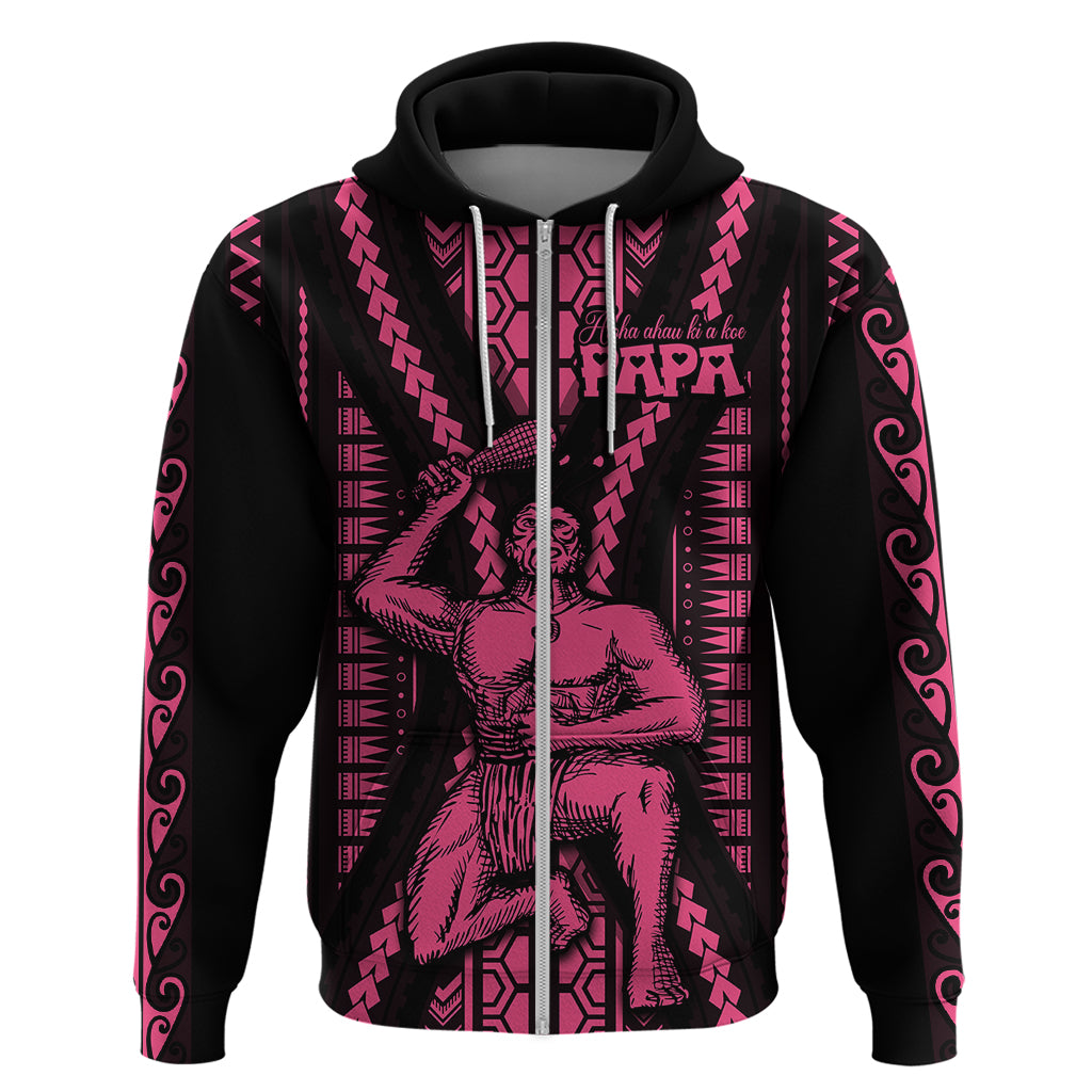 Maori Fathers Day New Zealand Hoodie Aroha Ahau Ki A Koe Papa Pink LT9 - Polynesian Pride
