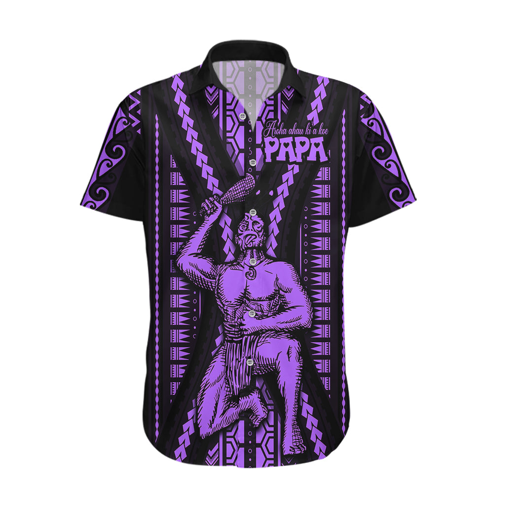 Maori Fathers Day New Zealand Hawaiian Shirt Aroha Ahau Ki A Koe Papa - Purple LT9 Purple - Polynesian Pride