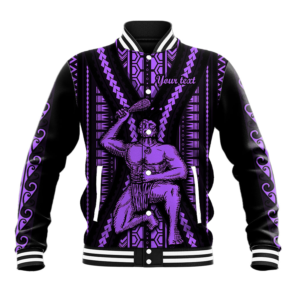 Custom Maori Fathers Day New Zealand Baseball Jacket Aroha Ahau Ki A Koe Papa - Purple LT9 Unisex Purple - Polynesian Pride