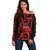 Maori Fathers Day New Zealand Off Shoulder Sweater Aroha Ahau Ki A Koe Papa - Red LT9 Women Red - Polynesian Pride