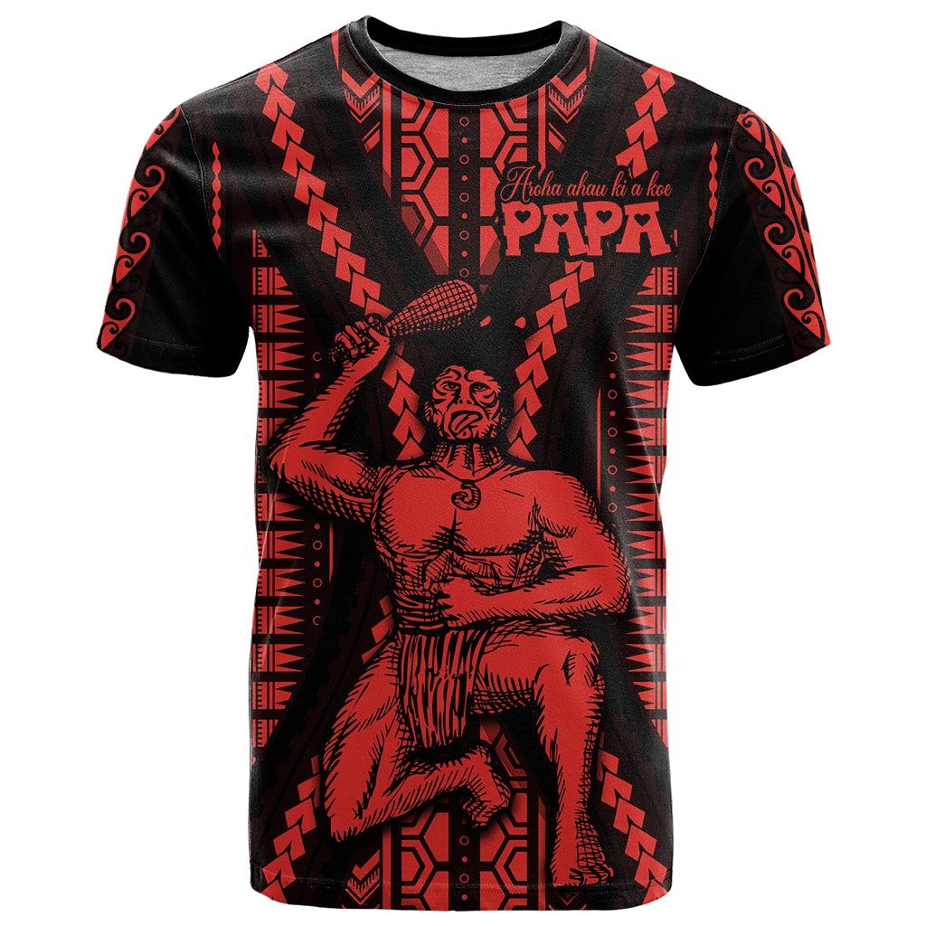 Maori Fathers Day New Zealand T Shirt Aroha Ahau Ki A Koe Papa Red LT9 Red - Polynesian Pride