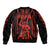 Custom Maori Fathers Day New Zealand Sleeve Zip Bomber Jacket Aroha Ahau Ki A Koe Papa - Red LT9 - Polynesian Pride