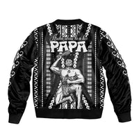 Maori Fathers Day New Zealand Bomber Jacket Aroha Ahau Ki A Koe Papa - Black LT9 - Polynesian Pride