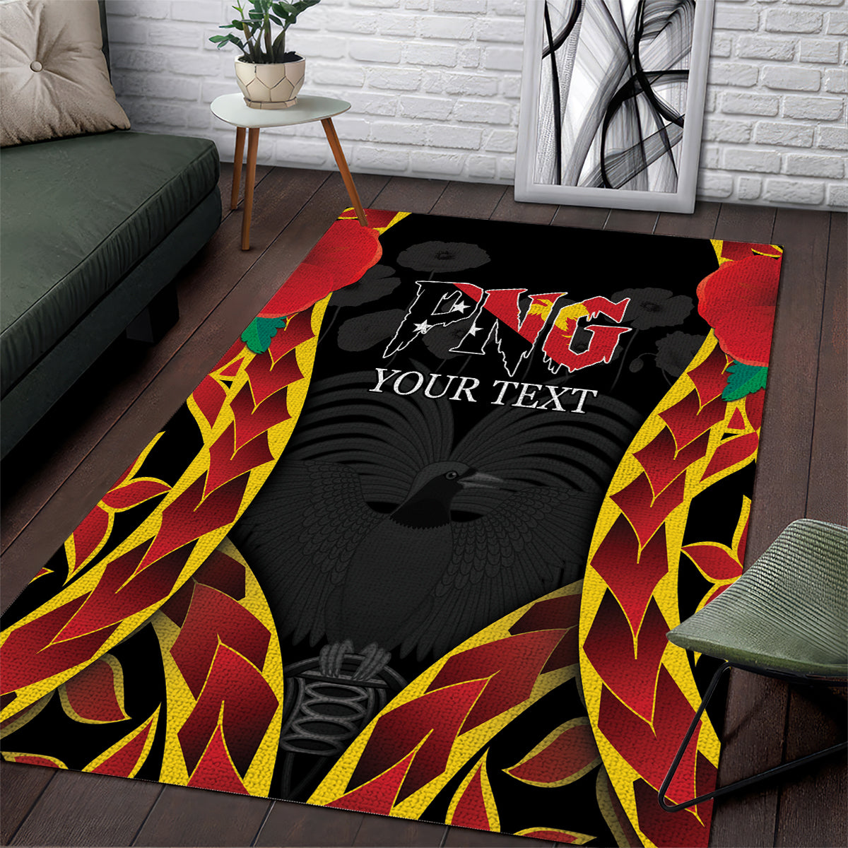 Personalised Papua New Guinea Remembrance Day Area Rug