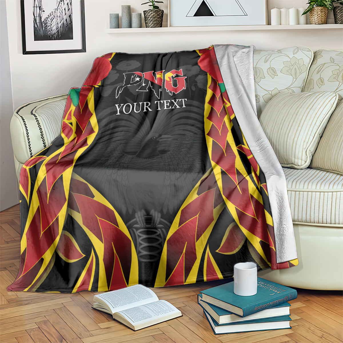 Personalised Papua New Guinea Remembrance Day Blanket LT9 Red - Polynesian Pride