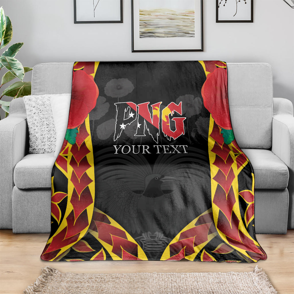 Personalised Papua New Guinea Remembrance Day Blanket LT9 - Polynesian Pride