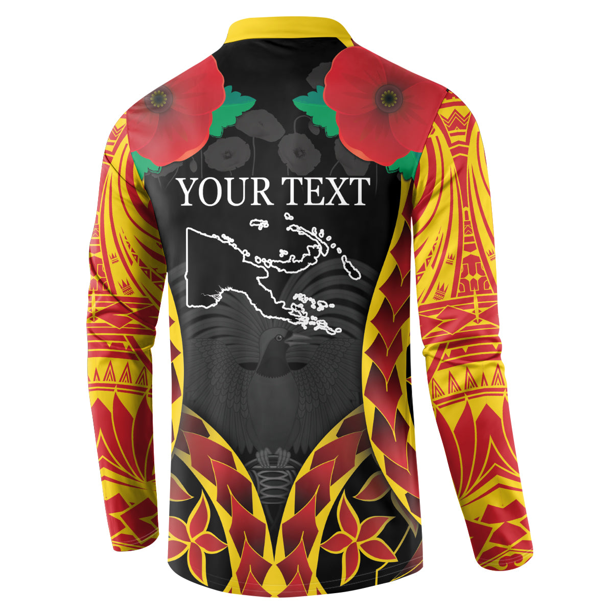 Personalised Papua New Guinea Remembrance Day Button Sweatshirt LT9 - Polynesian Pride