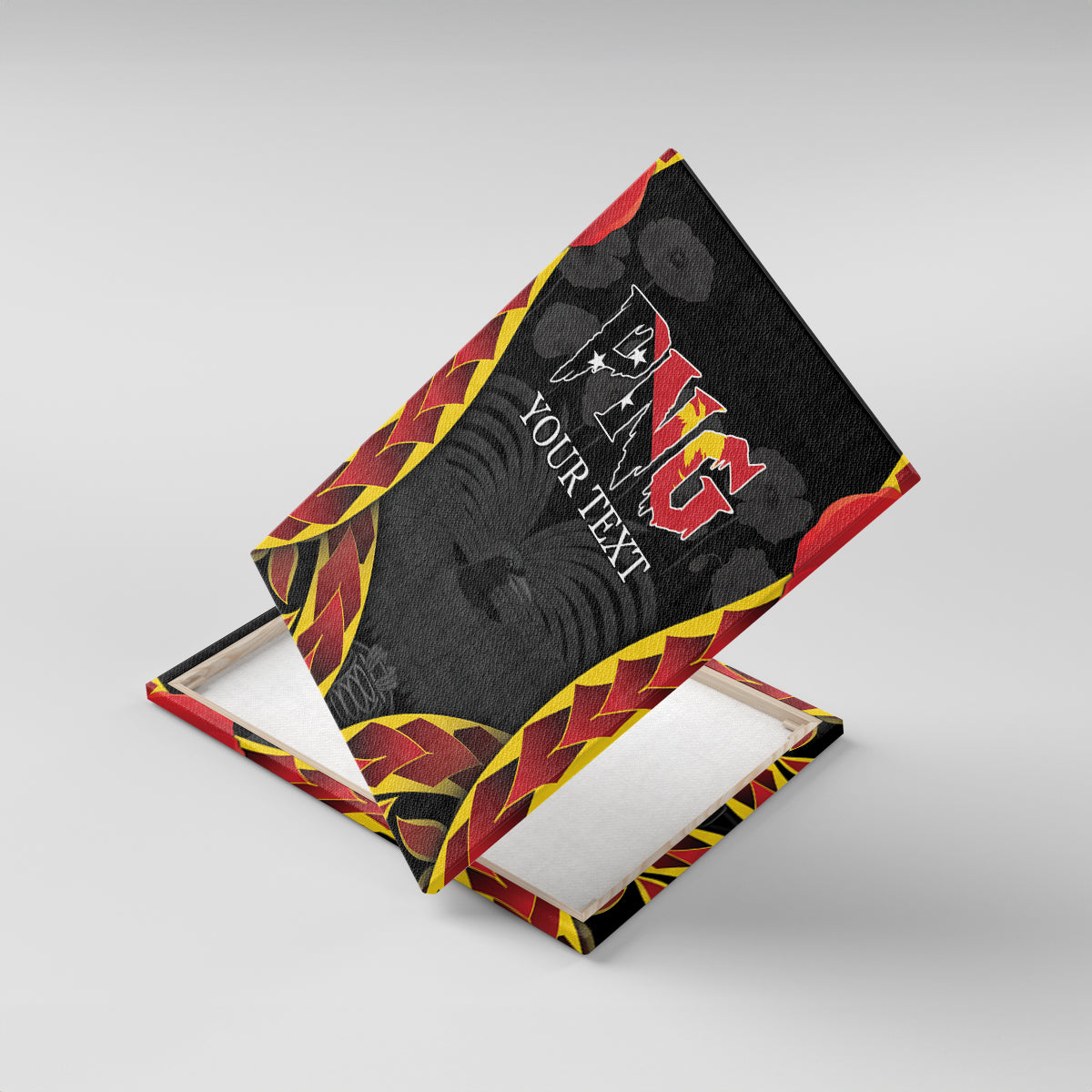 Personalised Papua New Guinea Remembrance Day Canvas Wall Art LT9 With Frame Red - Polynesian Pride