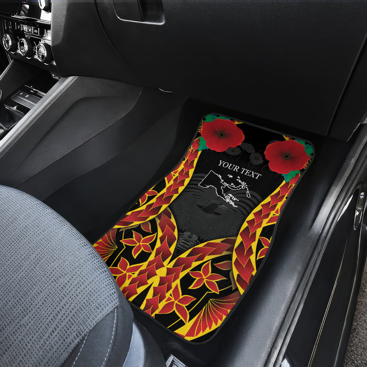 Personalised Papua New Guinea Remembrance Day Car Mats LT9 - Polynesian Pride