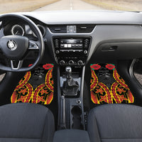 Personalised Papua New Guinea Remembrance Day Car Mats LT9 Set 2pcs - Front Red - Polynesian Pride