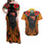 Personalised Papua New Guinea Remembrance Day Couples Matching Off Shoulder Maxi Dress and Hawaiian Shirt