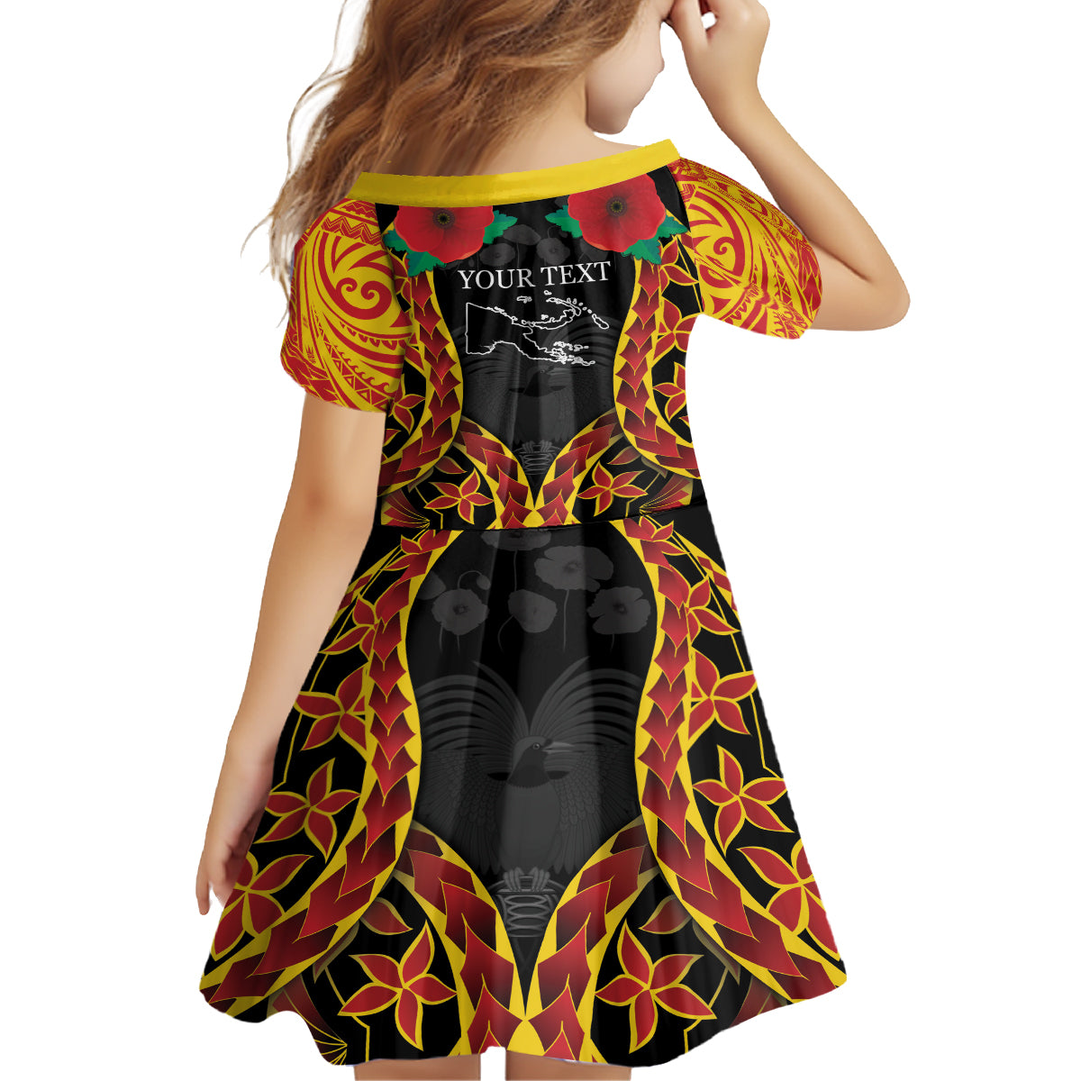 Personalised Papua New Guinea Remembrance Day Family Matching Long Sleeve Bodycon Dress and Hawaiian Shirt LT9 - Polynesian Pride