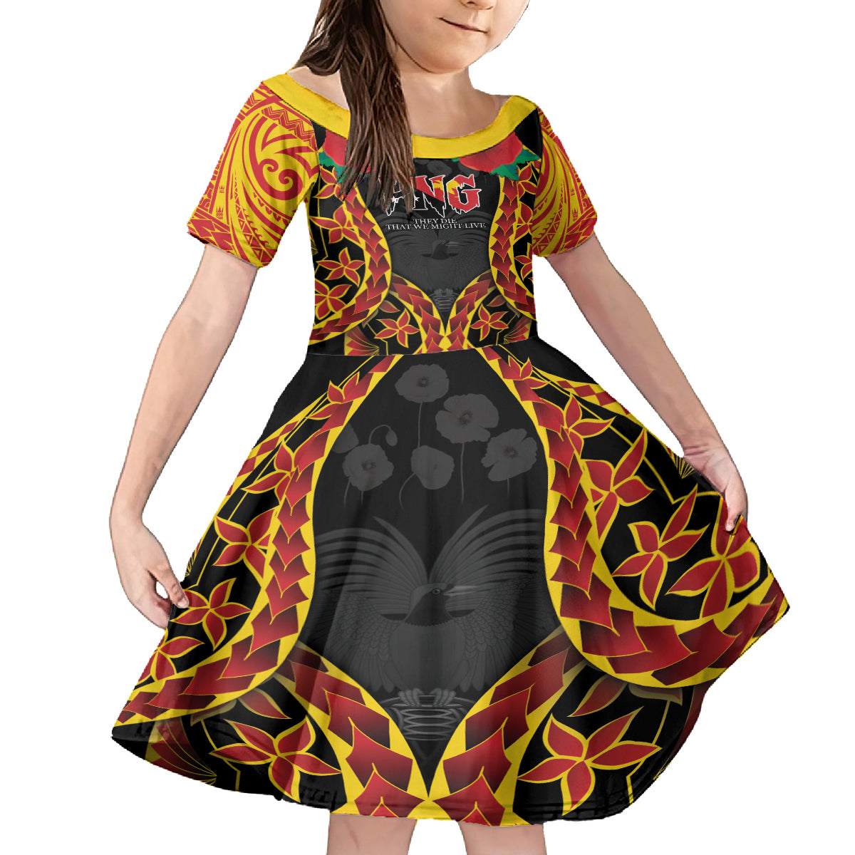 Personalised Papua New Guinea Remembrance Day Family Matching Tank Maxi Dress and Hawaiian Shirt