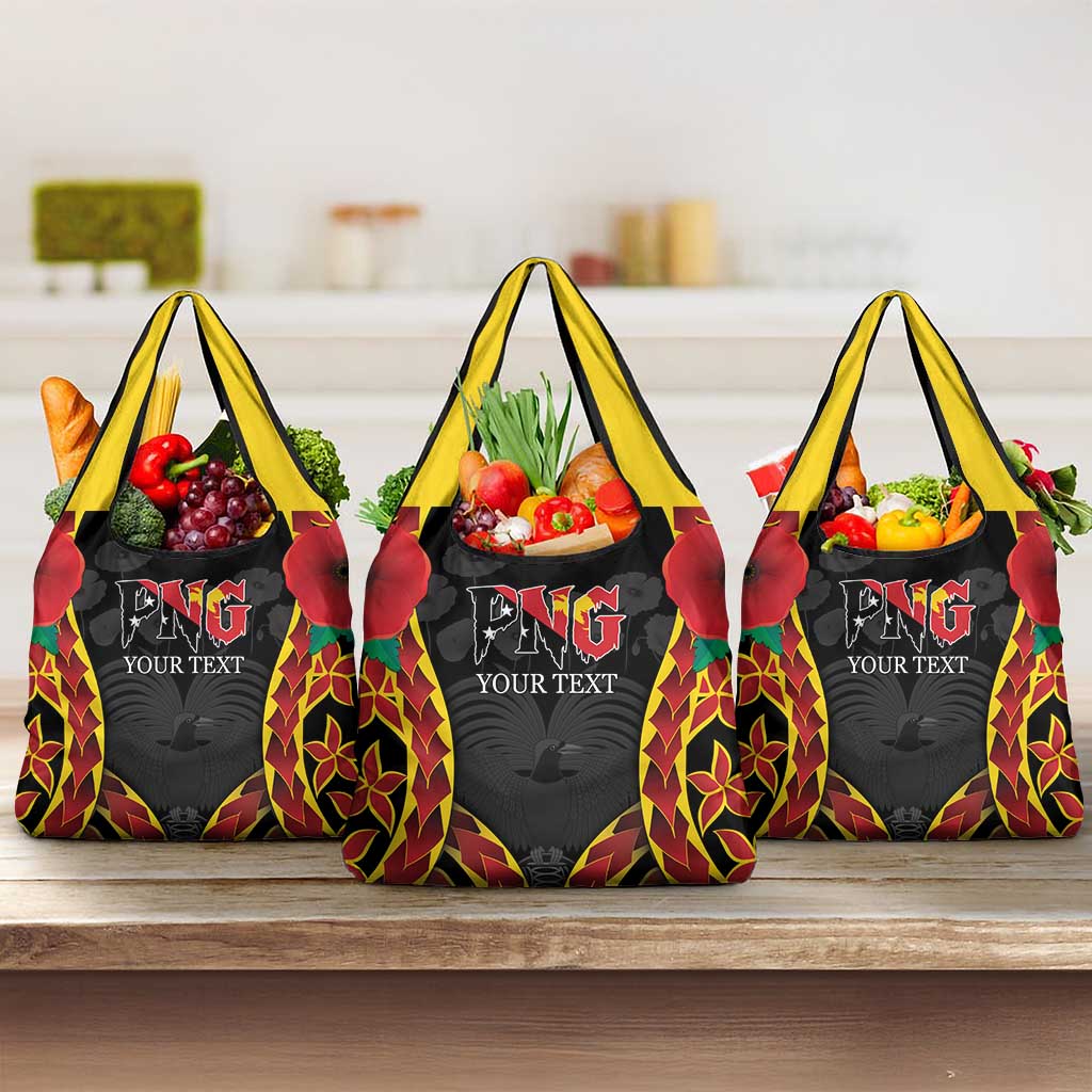 Personalised Papua New Guinea Remembrance Day Grocery Bag LT9 3-pack One Size Red - Polynesian Pride