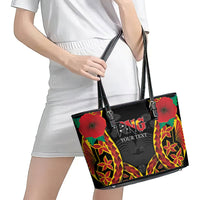 Personalised Papua New Guinea Remembrance Day Leather Tote Bag LT9 - Polynesian Pride