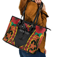 Personalised Papua New Guinea Remembrance Day Leather Tote Bag LT9 - Polynesian Pride