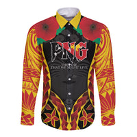 Personalised Papua New Guinea Remembrance Day Long Sleeve Button Shirt