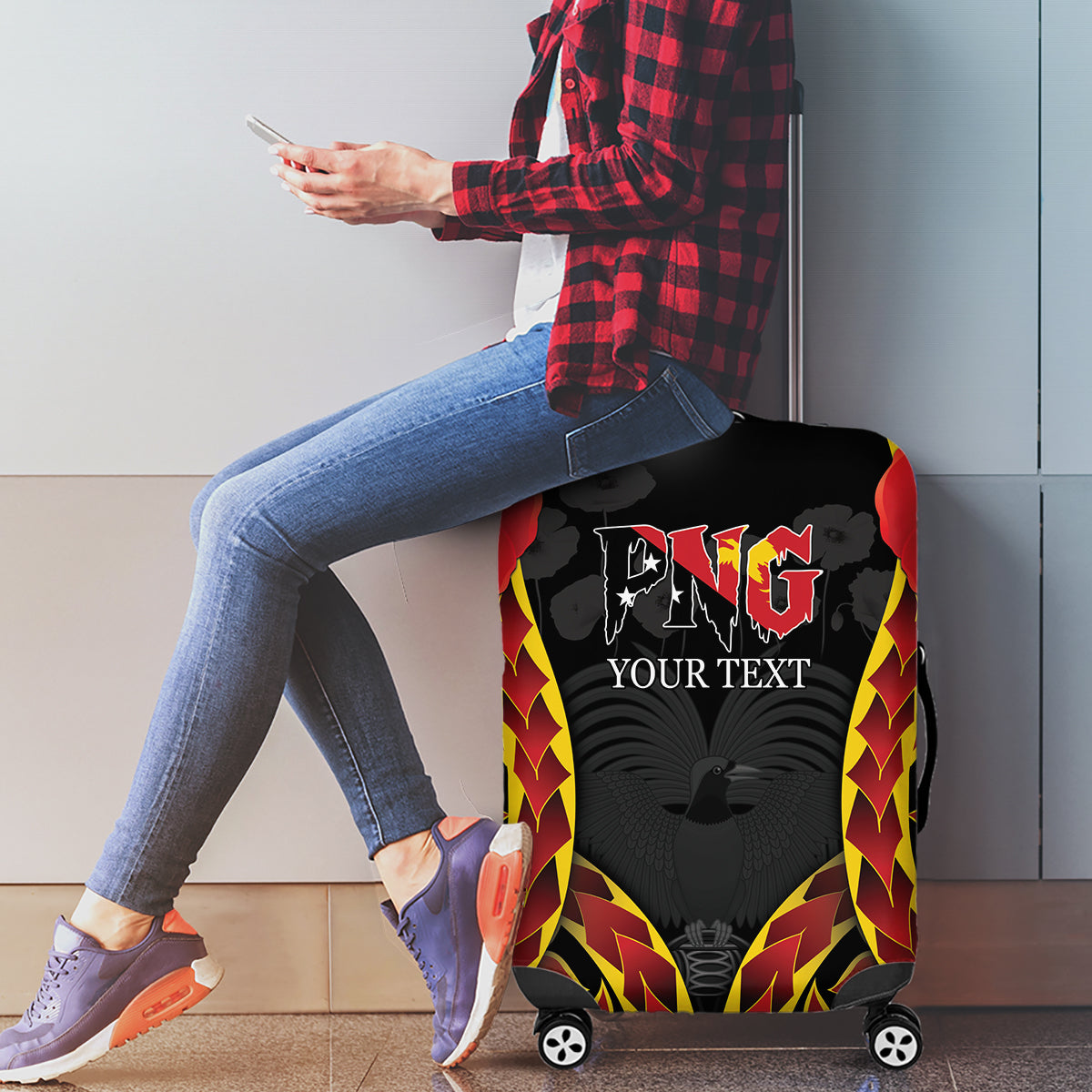 Personalised Papua New Guinea Remembrance Day Luggage Cover