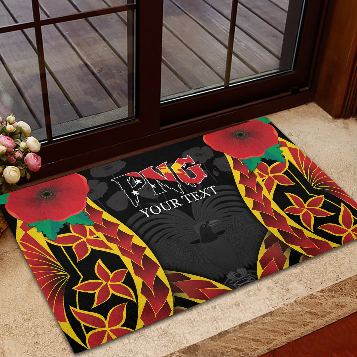 Personalised Papua New Guinea Remembrance Day Rubber Doormat LT9 - Polynesian Pride